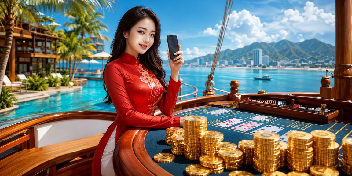Bàn Baccarat live casino tại Nha Trang – dealer áo dài phục vụ người chơi trực tuyến